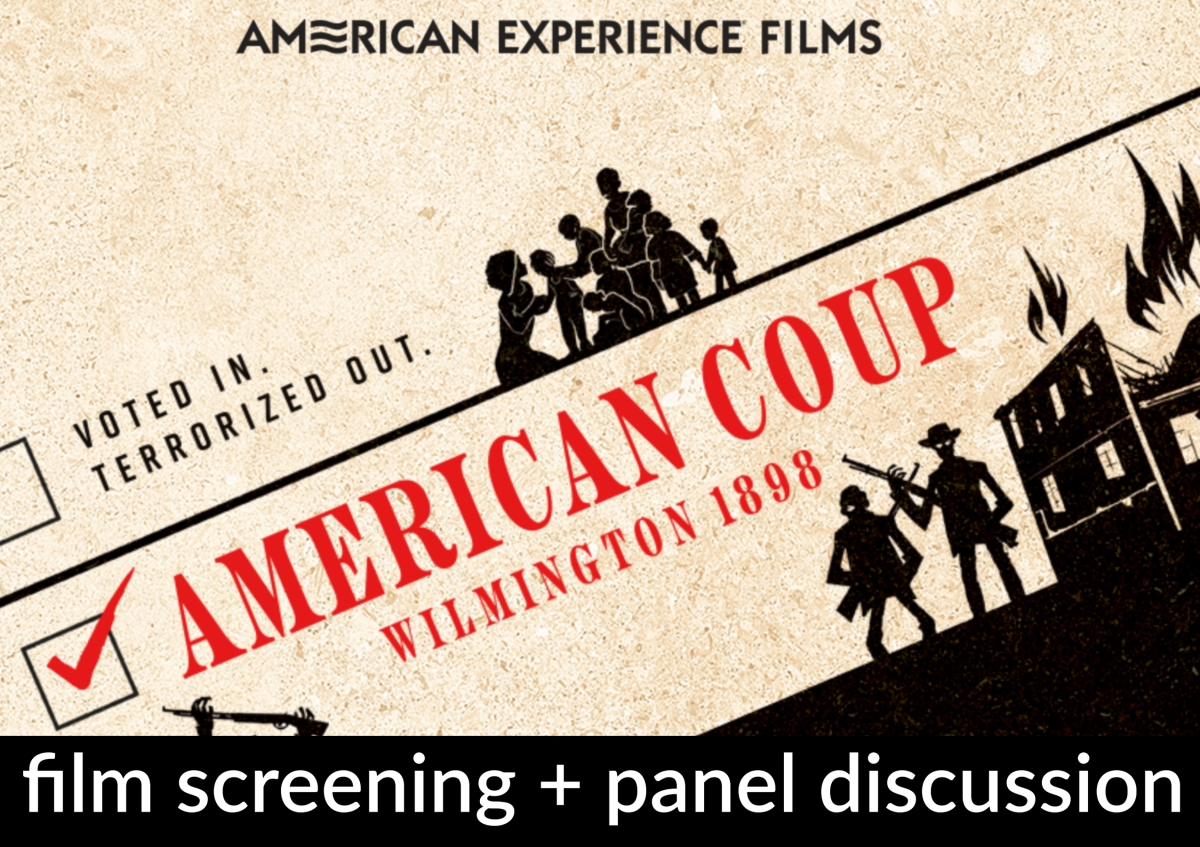 American Coup film screening and panel discussion graphic